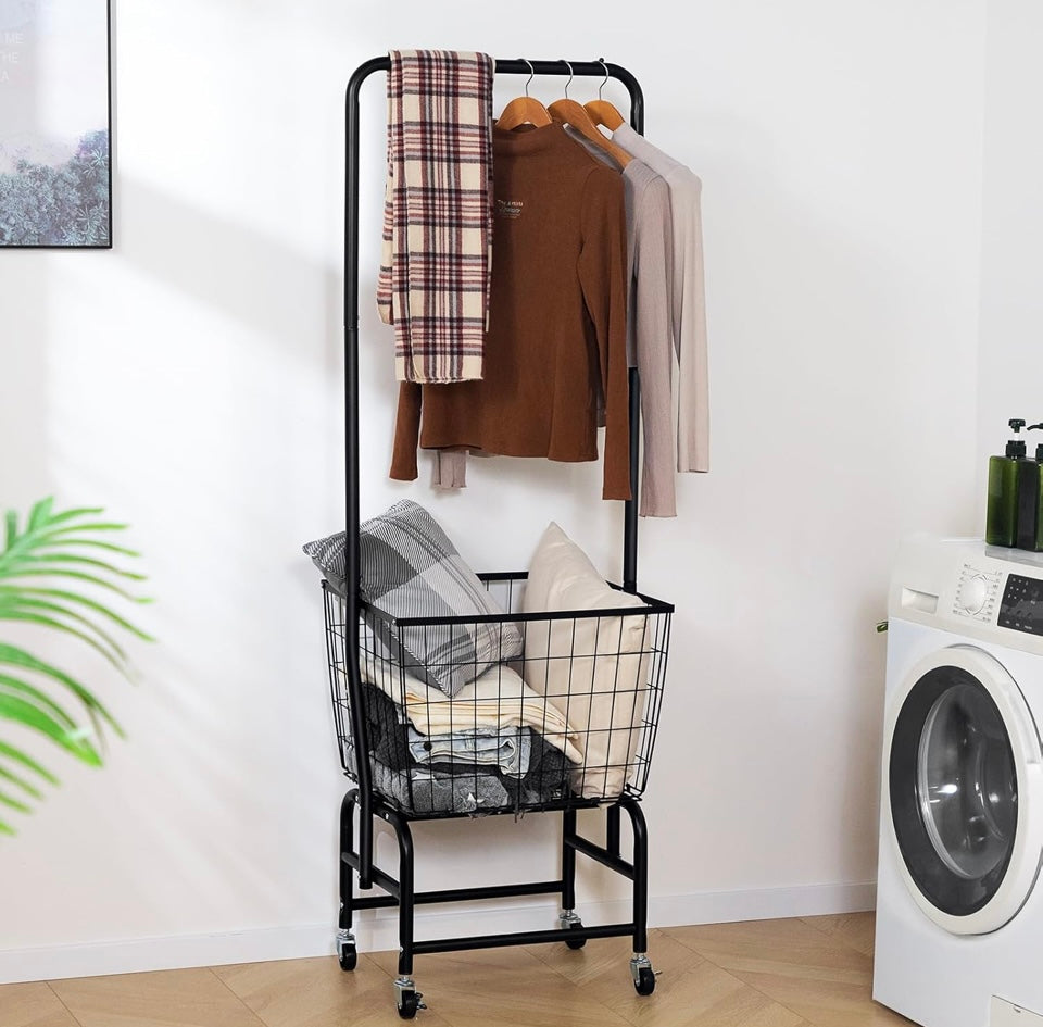 Rolling laundry cart