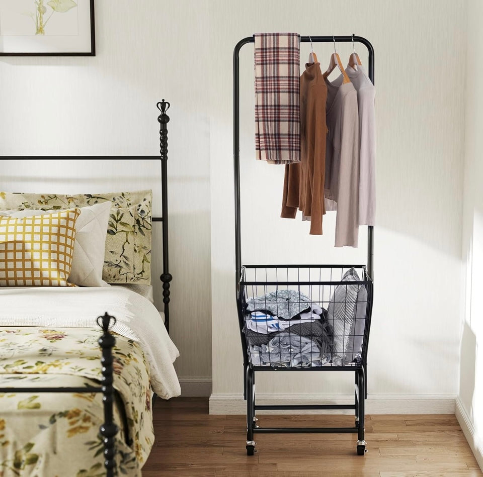 Rolling laundry cart