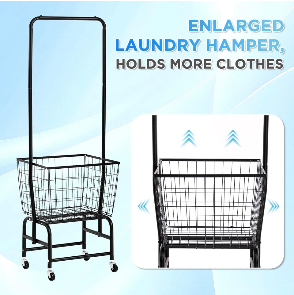 Rolling laundry cart