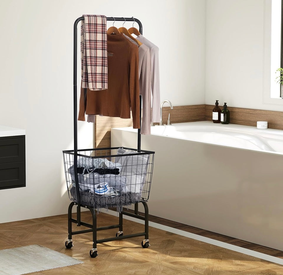Rolling laundry cart