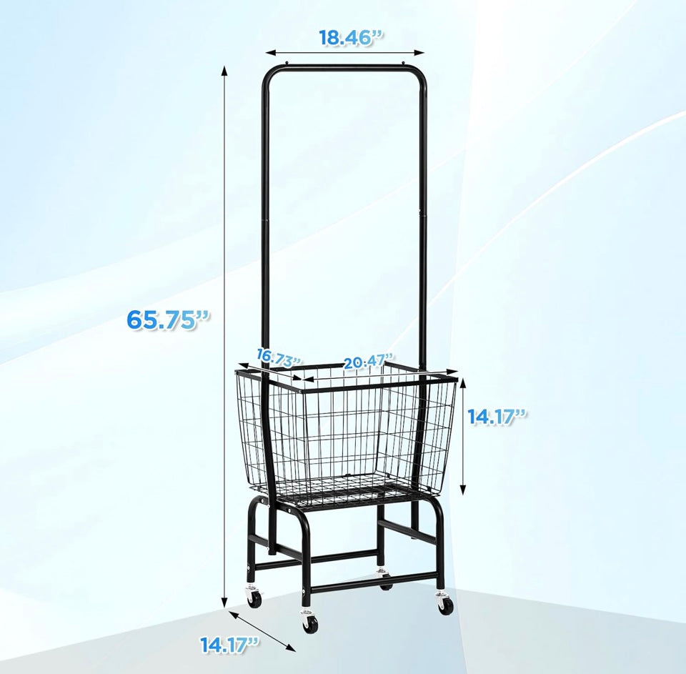 Rolling laundry cart