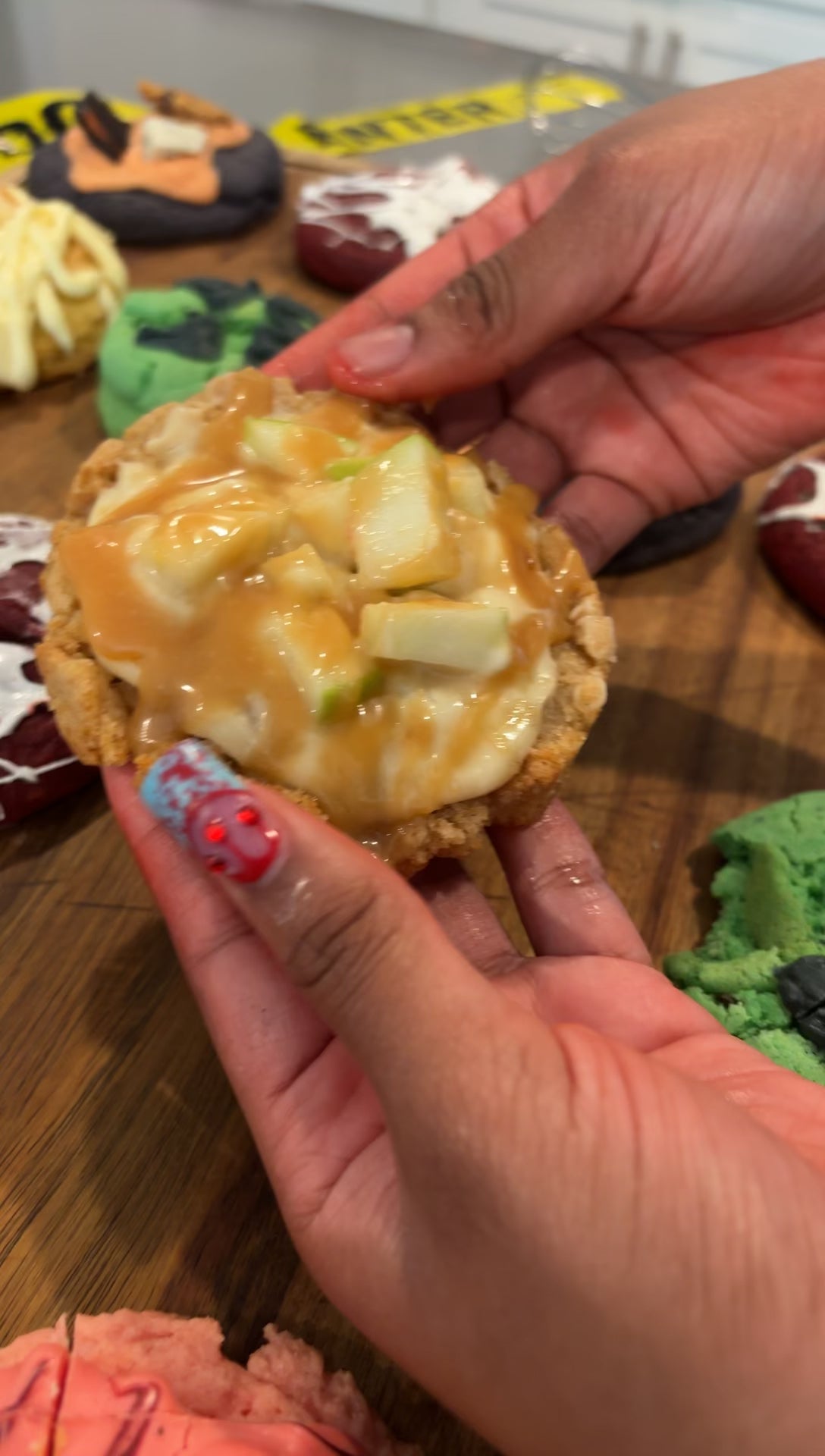 Caramel apple pie cookie